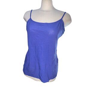Adjustable Strap Cami Tank Top Sz Medium Blue Spaghetti Straps Lightweight & Str